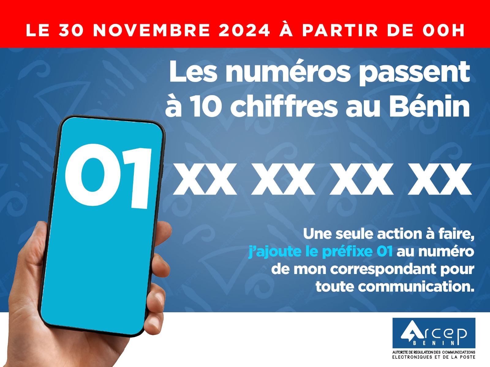 COMMUNIQUÉ  ARCEP NUMEROTATION A 10 CHIFFRES